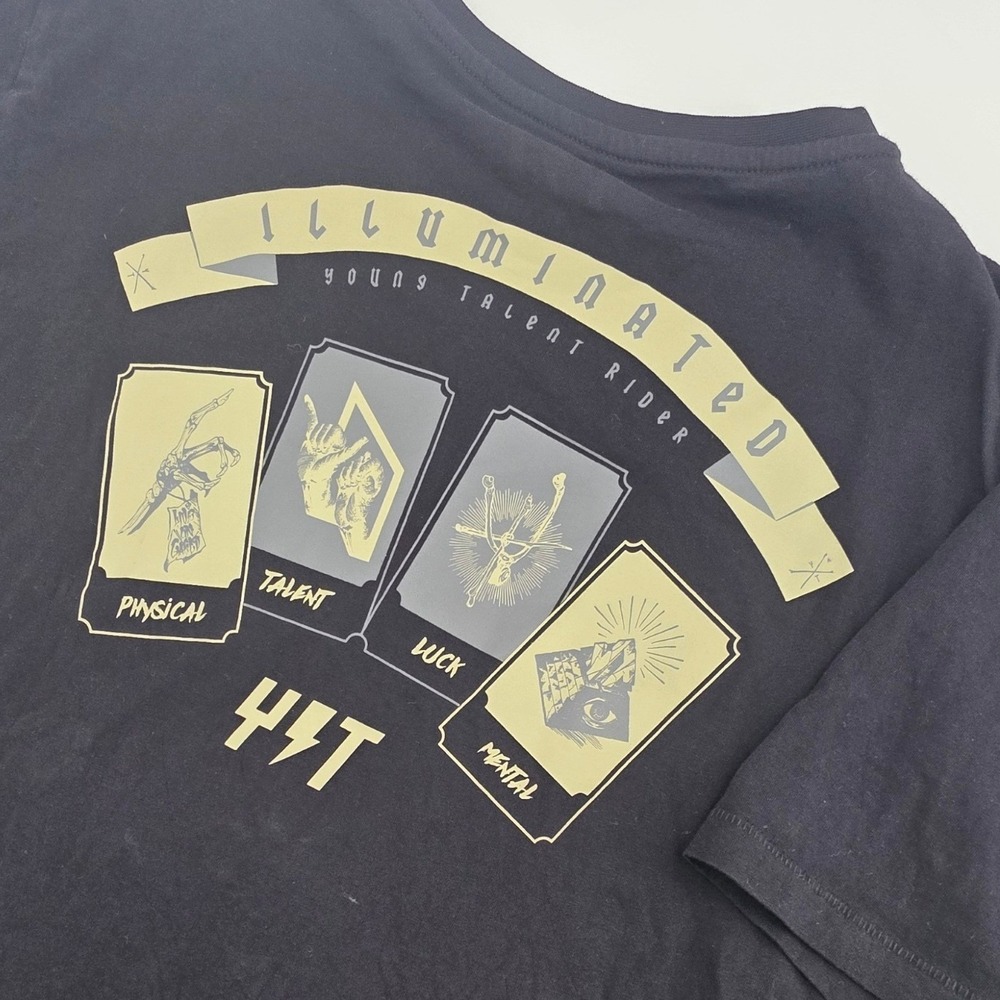 YT INDUSTRIES RIDER SHIRT MENS 2XL XXL BLACK GRAPHIC MOUNTAIN BIKING TAROT CARD
